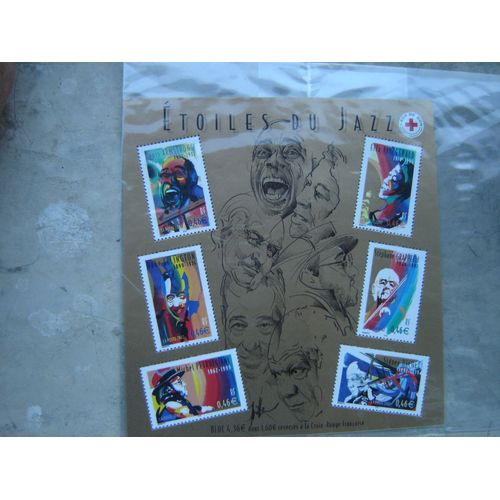 Timbre France.Bloc Feuillet 6 Valeurs .2002 N° 50 *Etoiles Du Jazz