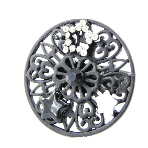 Bague Créateur "Carmen" Blanc Noir