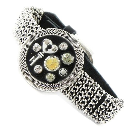 Bracelet Créateur "Babouchka" Noir Argenté