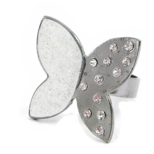 Bague Créateur "Papillon De Cristal" Gris