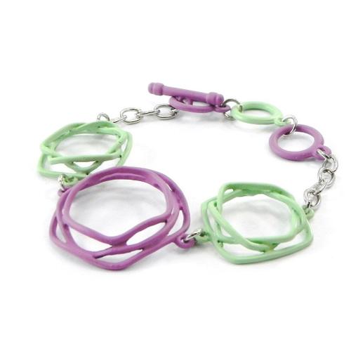 Bracelet Créateur "Graphik" Vert Violet