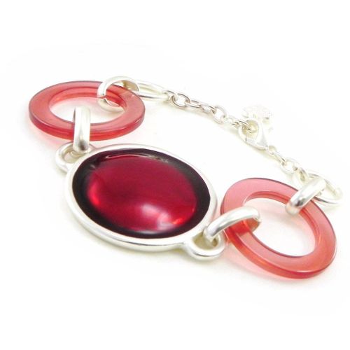 Bracelet Créateur "Movida" Rouge Argenté