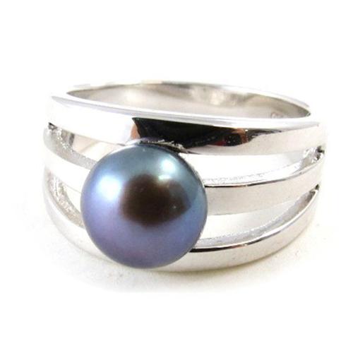 Bague Argent "Perla" Gris