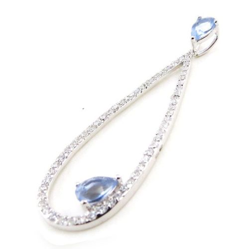 Pendentif Argent "Celestina" Tanzanite Blanc