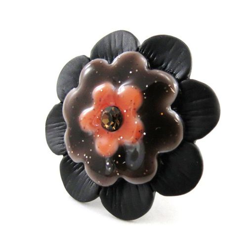 Bague Créateur "Steppes" Marron Orange