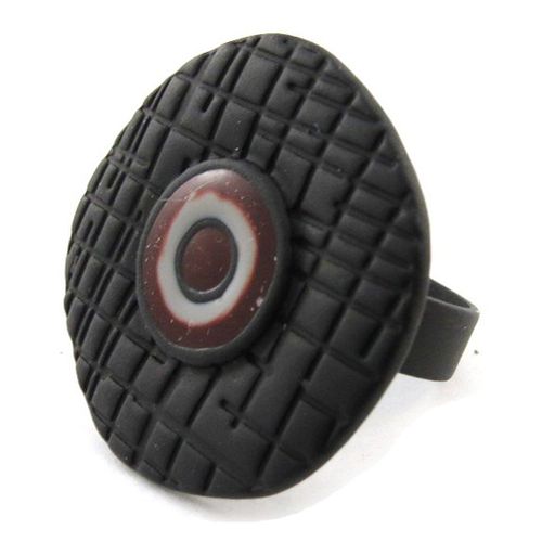 Bague Créateur "Amandine" Marron Noir