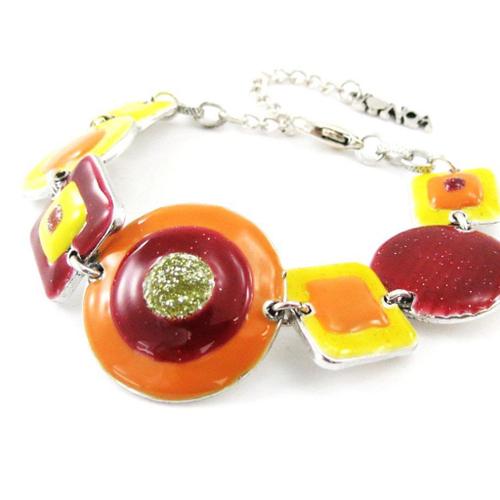Bracelet Créateur "Coloriage" Jaune Orange Rouge