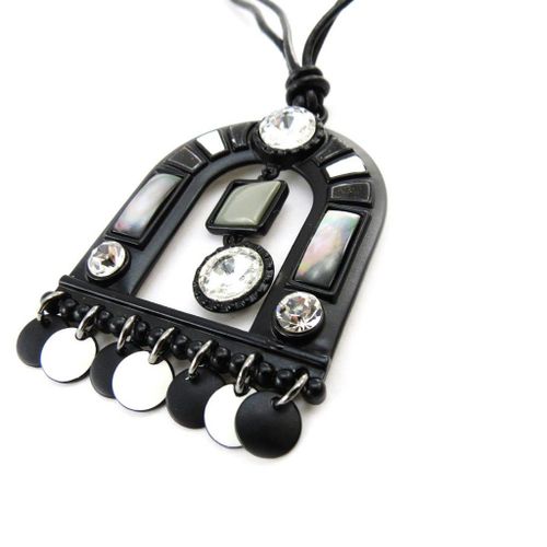 Collier Créateur "Anamaya" Gris Noir