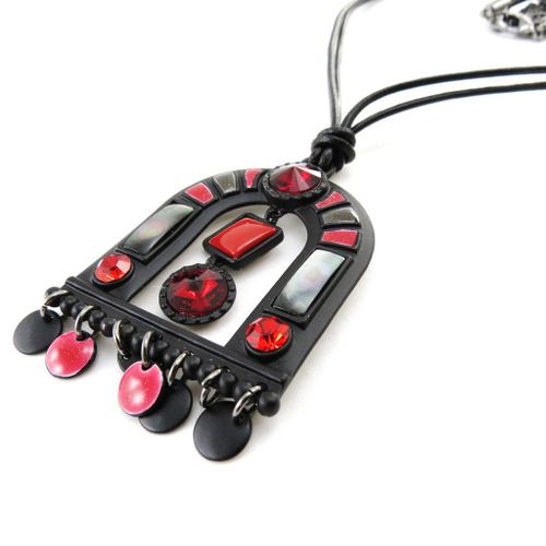 Collier Créateur "Anamaya" Rouge Noir