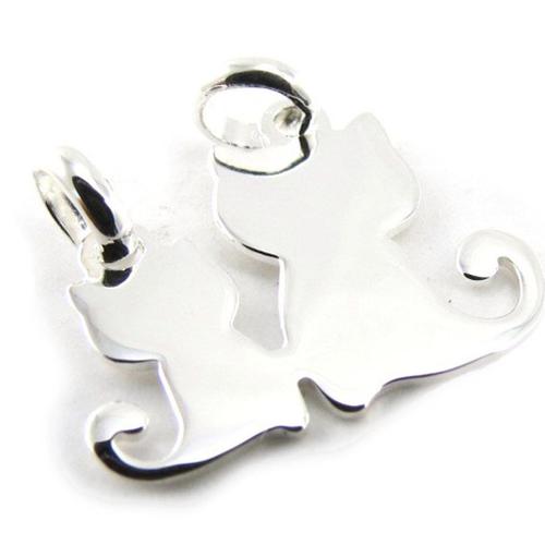 Pendentif Argent "Chats" Sécable