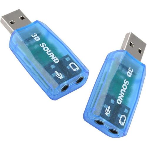 Carte Son stéréo USB Externe 5.1, Adaptateur Audio virtuel 5.1 canaux USB 2.0 vers 3D,Compatible avec Windows et PC,Ordinateur Portable