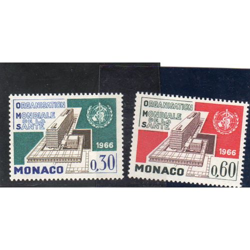 Timbres-Poste De Monaco (Inauguration Du Siège De L'oms À Genève)