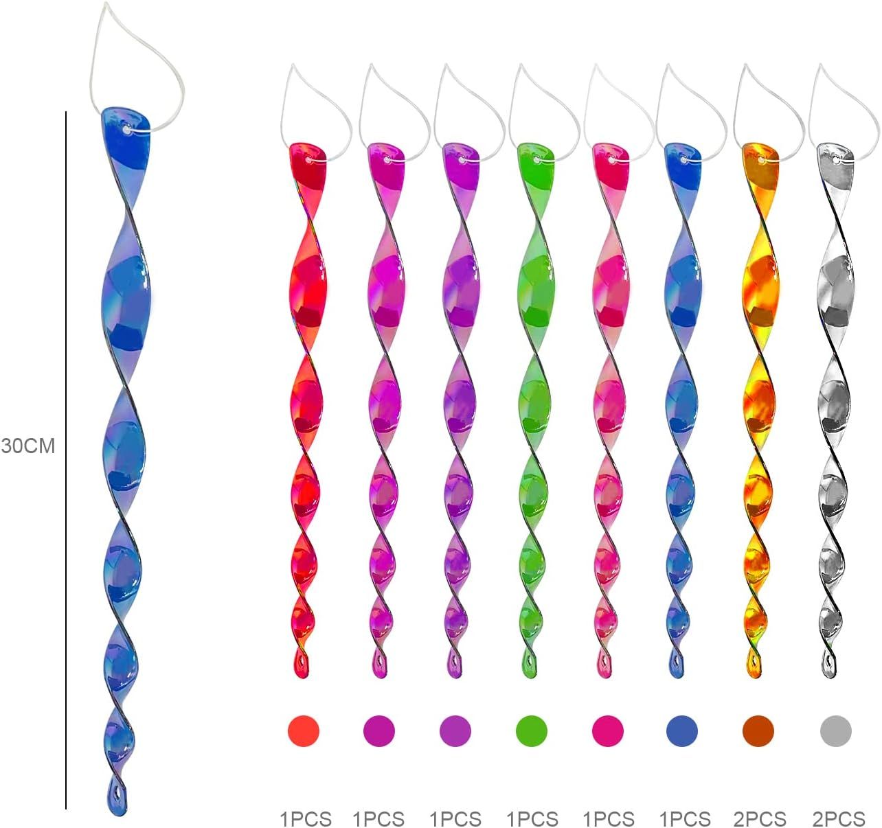 10 bâtons répulsifs d'oiseaux réfléchissants de 30 cm, bâtons répulsifs d'oiseaux Suspendus à vis pour repousser Les Oiseaux, Balcon de verger de Potager, décoration de Bar KTV.