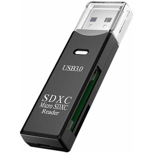 Lecteur de Carte USB 3.0, High Speed 2-Slot USB 3.0 Reader/Writer pour Toutes Les Cartes SD, SDHC, SDXC, Micro SD, Micro SDHC, Micro SDXC