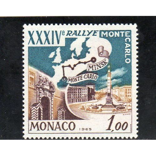 Timbre-Poste De Monaco (34ème Rallye Automobile De Monte-Carlo) 