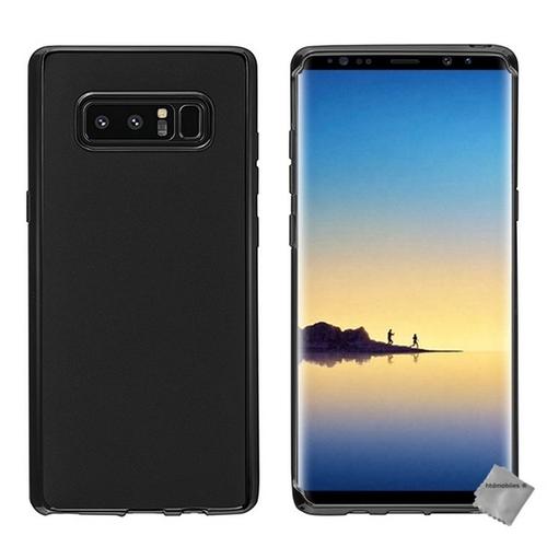 Housse Etui Coque Pochette Silicone Gel Fine Pour Samsung Galaxy Note 8 + Verre Trempe - Noir