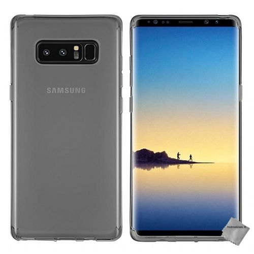 Housse Etui Coque Pochette Silicone Gel Fine Pour Samsung Galaxy Note 8 + Verre Trempe - Gris