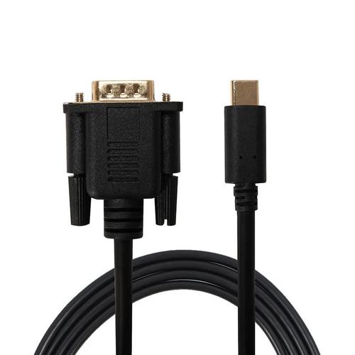 Câble USB C vers VGA, connecteur USB type C vers VGA mâle, adaptateur pour moniteur d'ordinateur - Plaqué or - 1,8 m