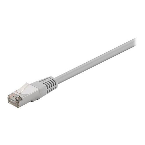 goobay - Cordon de raccordement - RJ-45 (M) pour RJ-45 (M) - 1 m - paire torsadée écrantée (F/UTP) - CAT 5e - moulé, rond, bloqué - gris