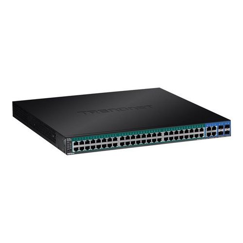 TRENDnet TPE 5240WS - Commutateur - intelligent - 48 x 10/100/1000 (PoE+) + 4 x SFP Gigabit combiné - de bureau, Montable sur rack - PoE+ (370 W) - CA 100 - 240 V - Conformité TAA