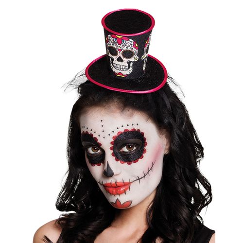Mini Chapeau Haut De Forme Femme Dia De Los Muertos Taille Unique
