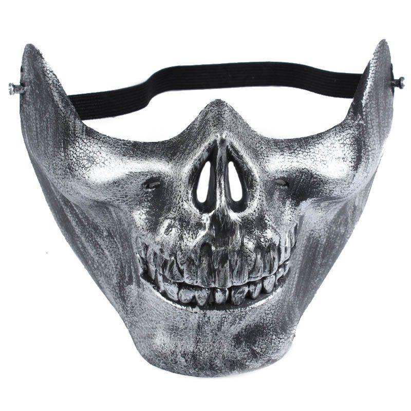 MASQUE DE PROTECTION DEMI VISAGE RIGIDE CRANE TETE DE MORT NOIR - Masques  Airsoft (5439881)