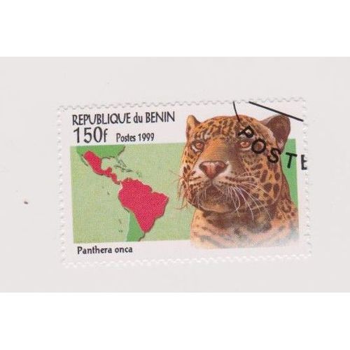 Timbre Panthere Panthera Benin 1999 Animaux Félins Prédateurs 