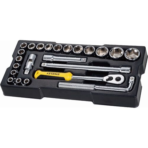 Stanley Transmodule Jeu de Douilles 1/2'' 6 pans, 23 pcs - STMT1-74173