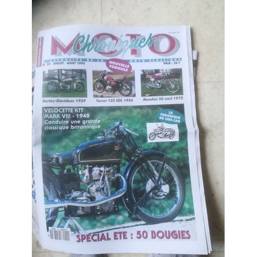 Chroniques Moto 50 De 1993 Harley 1200 Jd,Velocette Ktt Mark 8,Suzuki C500 T125,Mondial 50,Terrot 125 Edl