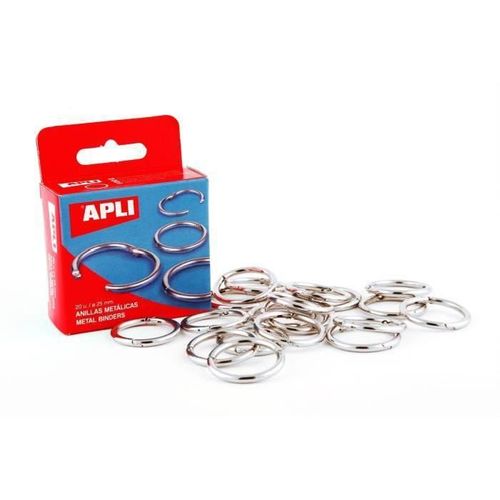 Apli Boite De 20 Anneaux De Reliure Métalliques 32 Mm