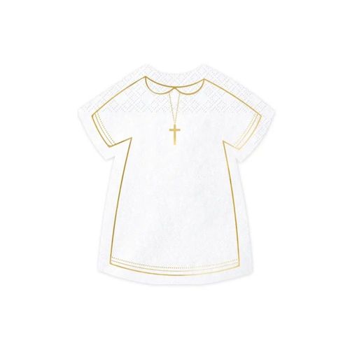20 SERVIETTES PAPIER ROBE COMMUNION 14X16CM BLANC