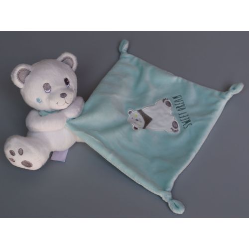 Doudou Ours Blanc Mouchoir Bleu Simba Toys