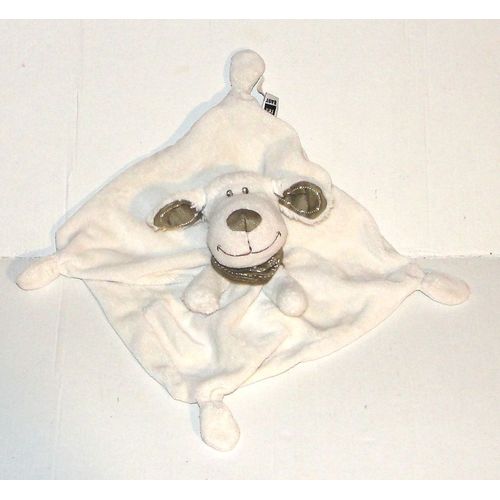 Doudou Mouton Chien Creme Bandana Tex Baby