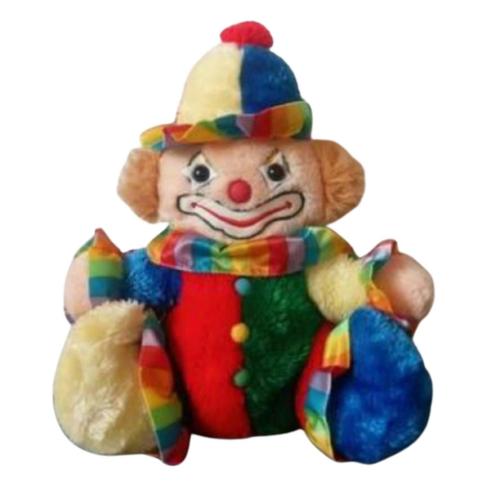 Peluche Clown Multicolore Cuddle Wit 1980 Doudou Arlequin Cirque Vintage