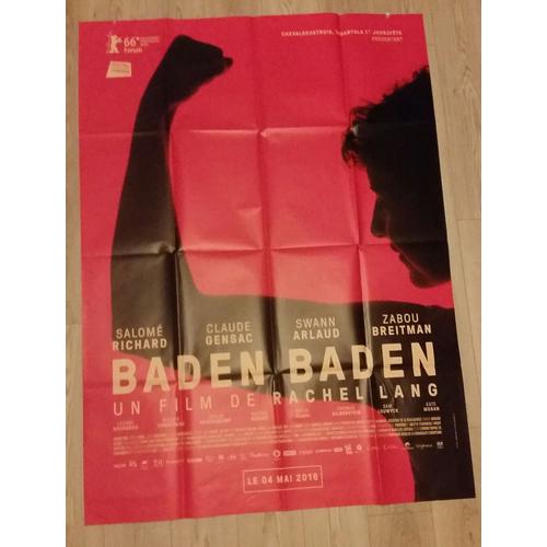 Baden Baden Véritable Affiche De Cinéma Pliée De Rachel Lang Avec Salomé Richard, Claude Gensac, Swann Arlaud, Olivier Chantreau, Driss Ramdi, Lazare Gousseau 160*120 2016