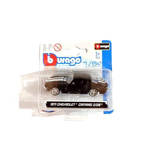 Burago 1/64 Chevrolet Camaro Z/28 Black 1971 Noir Bburago Voiture Miniature