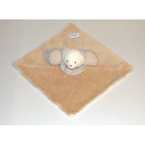 Doudou Ours Jacadi Colerette Et Manches Interieur Des Oreilles En Tissus Beige