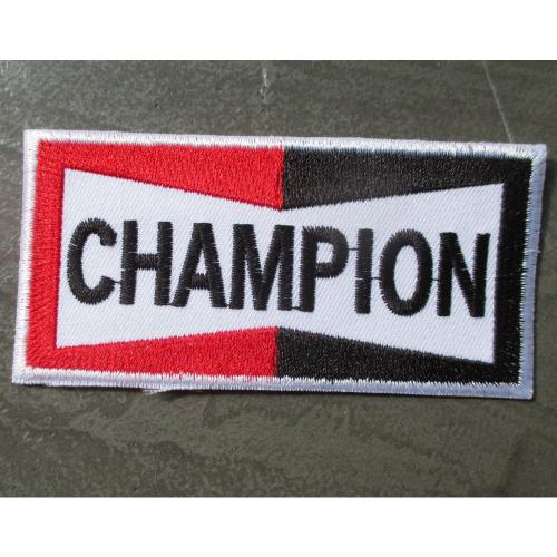 Patch Bougie Champion Spark Plugs Rectangulaire Ecusson Deco Veste Garage