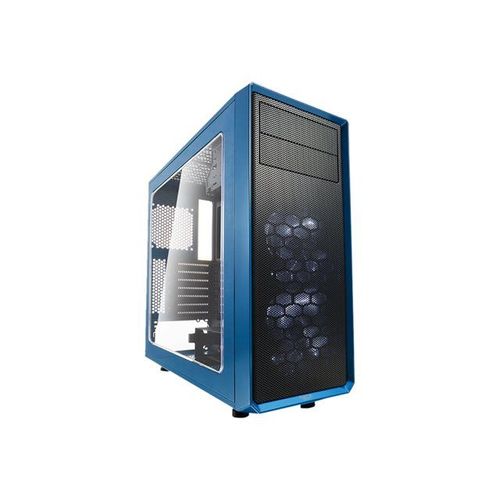 Fractal Design Focus Series G - Tour - ATX - panneau latéral fenêtré - pas d'alimentation (ATX) - bleu pétrole - USB/Audio