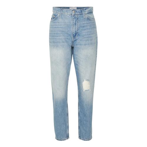 Calvin Klein Jeans Jean Coupe Mom Taille Haute Délavé Bleu Clair