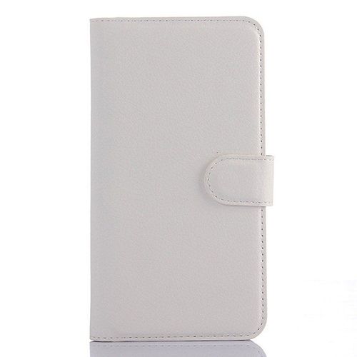 Etui A Rabat Samsung Galaxy S4 Blanc Cuir Simili Luxury Design (B45)