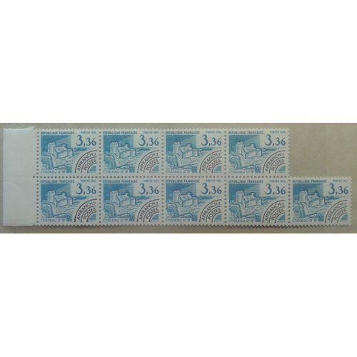 Bloc 9 Timbres Pré Oblitérés Bord De Feuille France 1982 Yvert Et Tellier N°177 Château D'if Neuf** Gomme Intacte