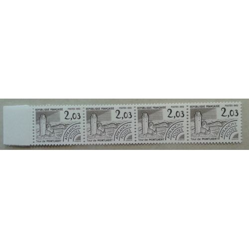 Bloc 4 Timbres Pré Oblitérés Bord De Feuille France 1982 Yvert Et Tellier N°176 Tour De Montlhery Neuf** Gomme Intacte