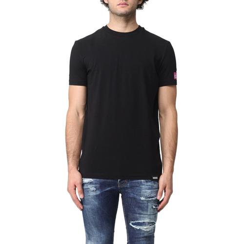 Dsquared2 T-Shirt À Manches Courtes Avec Logo Icon Noir Fuchsia