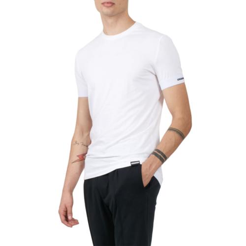 Dsquared2 T-Shirt Manches Courtes Avec Bande Logo Blanche