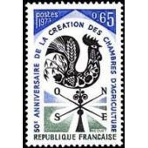 Timbre France Neuf-50ème Anniversaire De La Création Des Chambres D'agriculture Année 1973 N° 1778 Yvert Et Tellier