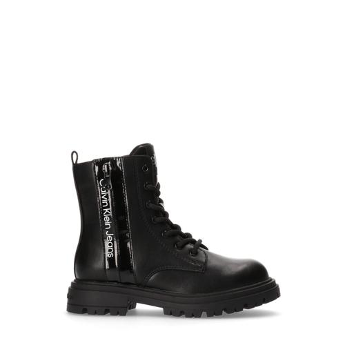 Bottines Amphibies Encoscuir Calvin Klein Jeans Avec Lacets Et Bande Logo Noire