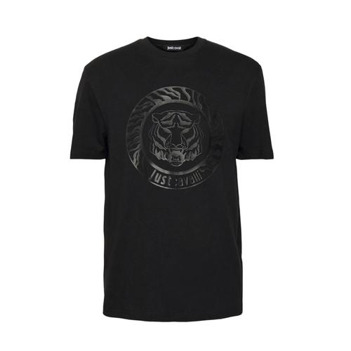 Just Cavalli T-Shirt Noir À Manches Courtes Avec Logo