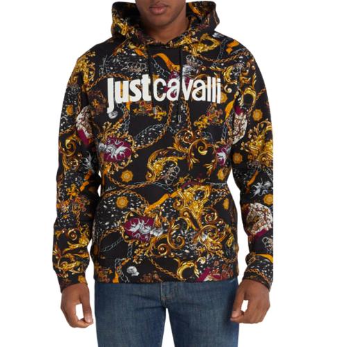Just Cavalli - Sweat-Shirt À Capuche Avec Maxi Logo - Motif Multicolore Noir