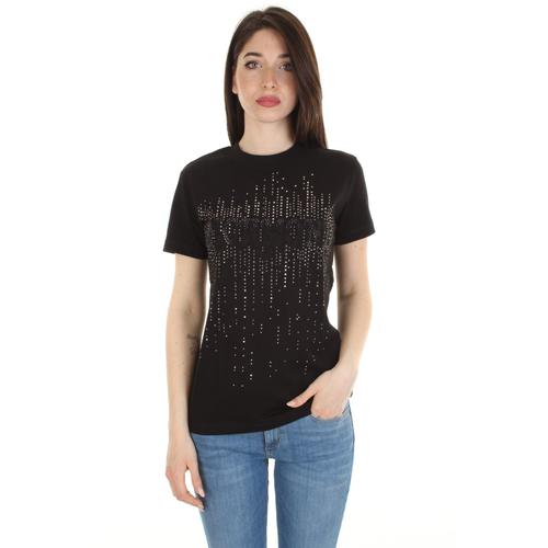 John Richmond T-Shirt Ciudi Femme Avec Strass Noir